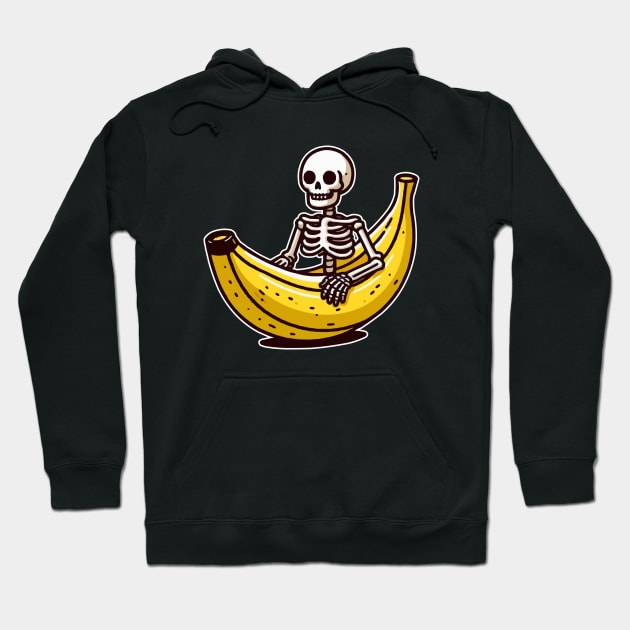 Skeleton On Banana Kayak Hoodie by fikriamrullah